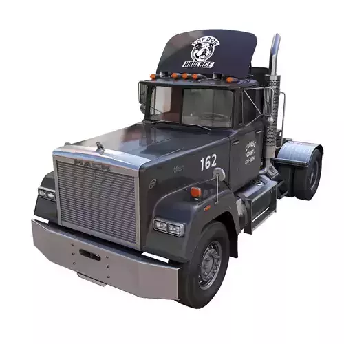 SuperLiner single axle semitruck Low-poly 3D model