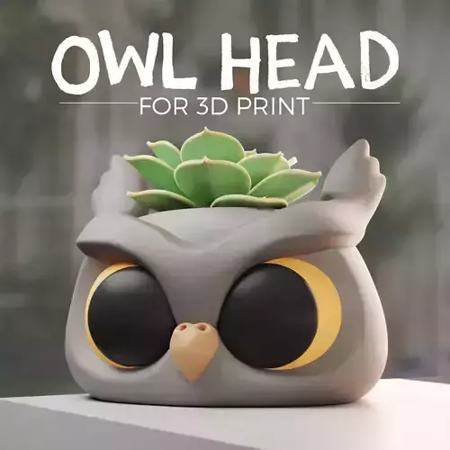 Owl Head- planter for 3D print