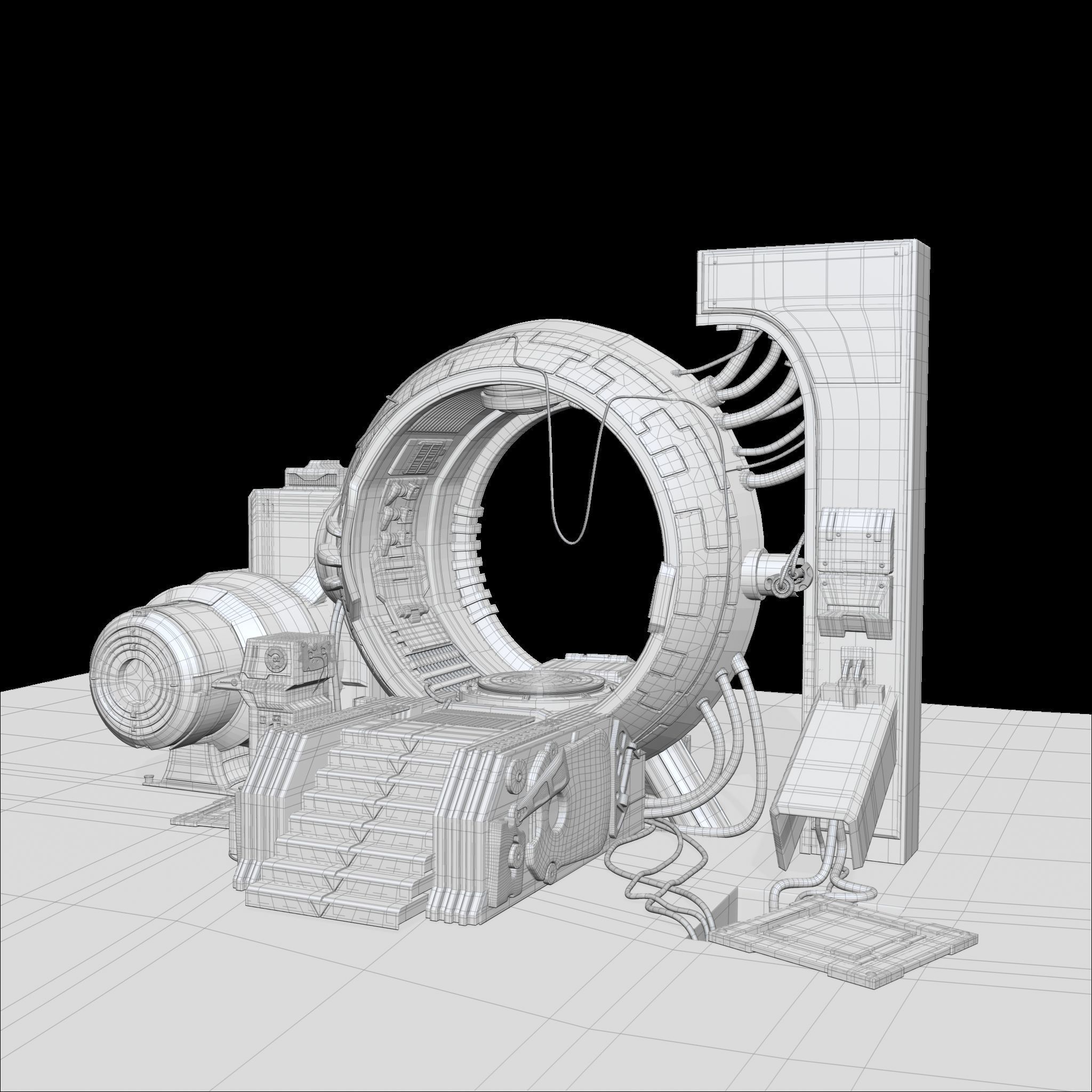 Sci fi Time Machine-Low-poly Low-poly 3D model_4