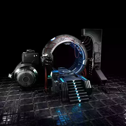 Sci fi Time Machine-Low-poly Low-poly 3D model