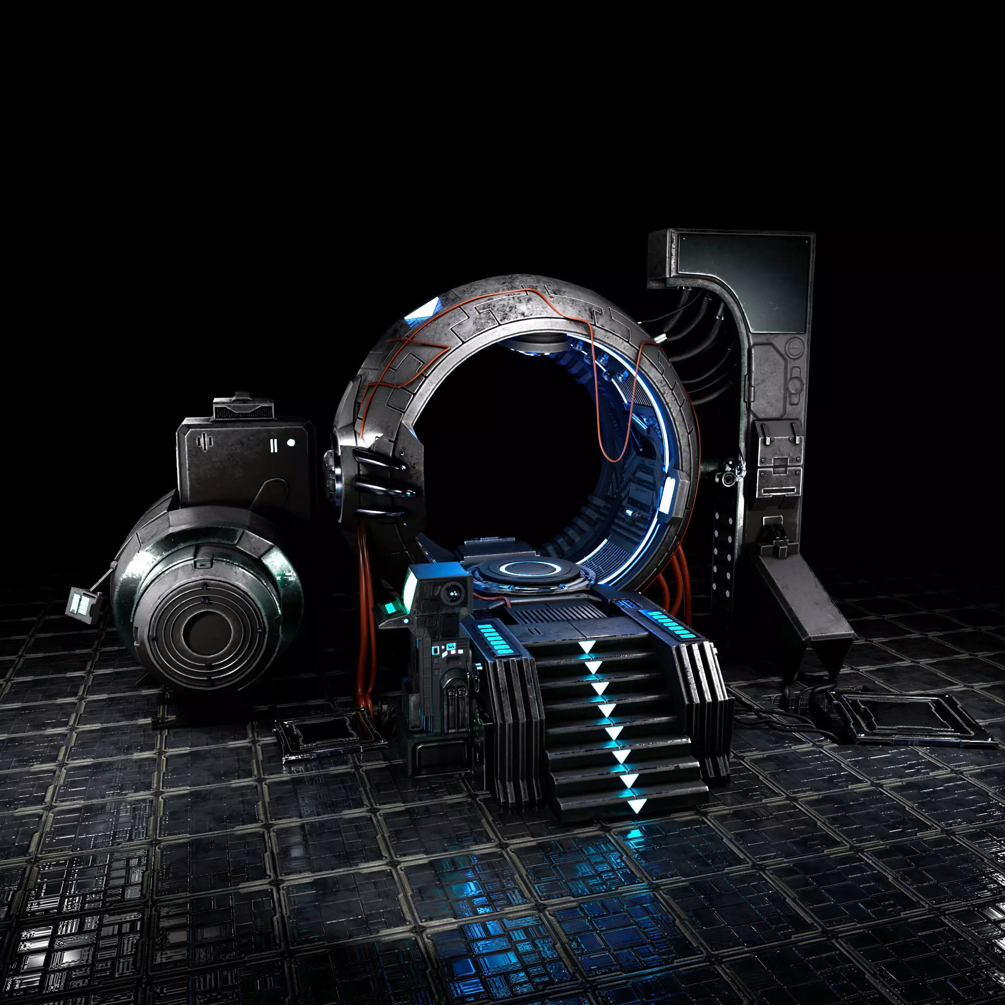 Sci fi Time Machine-Low-poly Low-poly 3D model_0