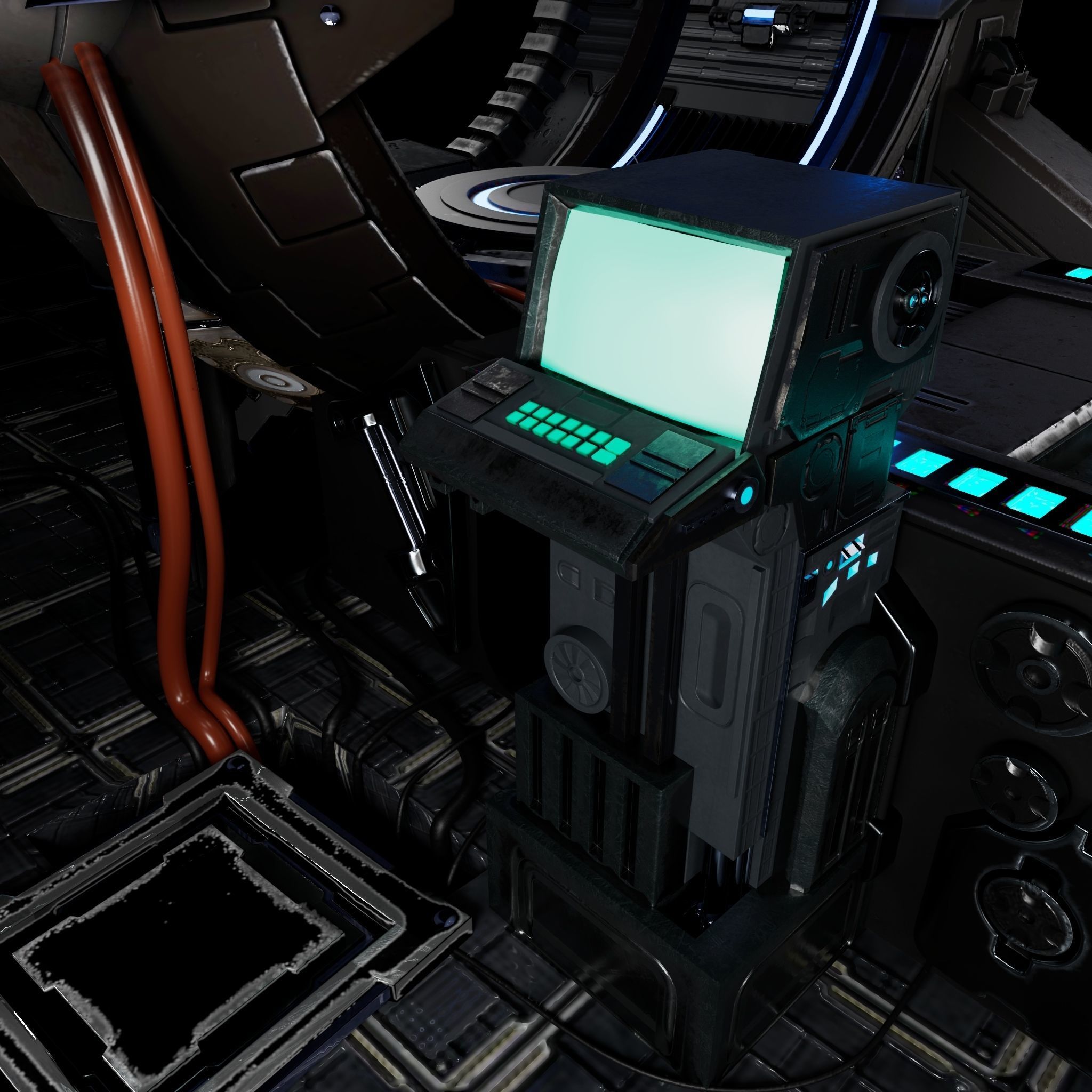 Sci fi Time Machine-Low-poly Low-poly 3D model_2