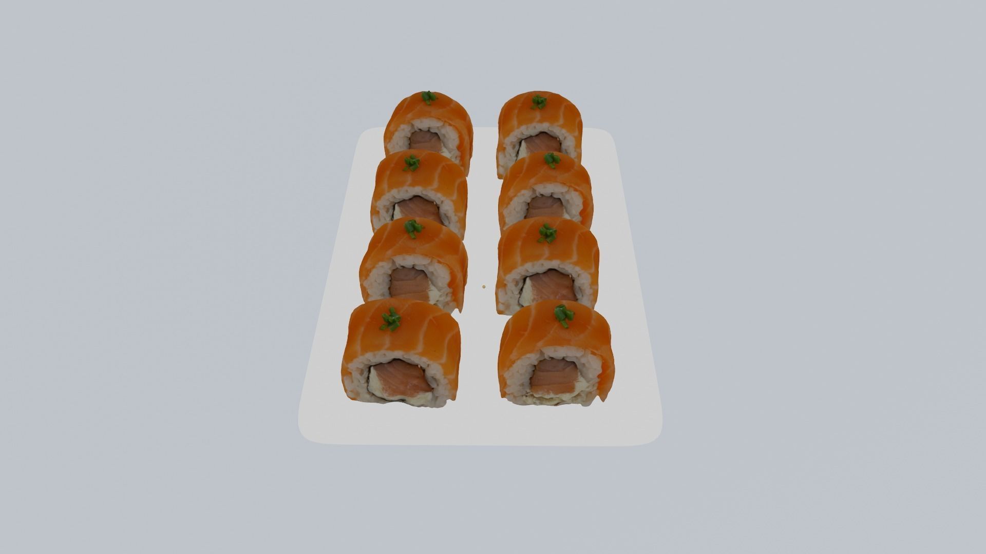 Sushi Philadelphia lite Realistic 3d model Low-poly 3D model_1
