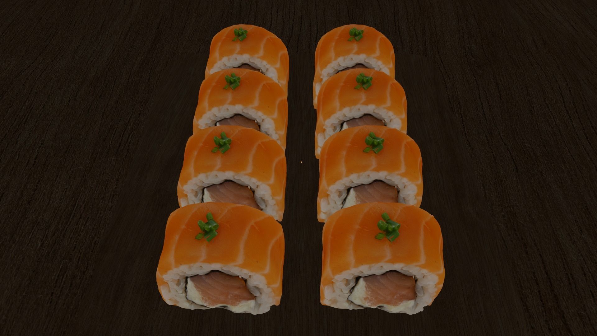 Sushi Philadelphia lite Realistic 3d model Low-poly 3D model_4