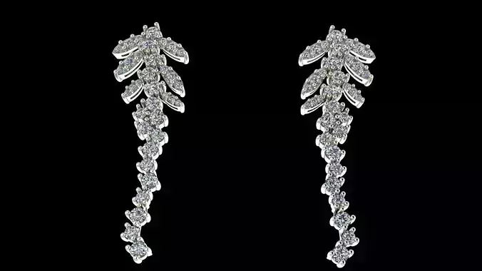 Diamond Earrings 6 STL Jewelry Model for 3D Printing Projects 3D print model