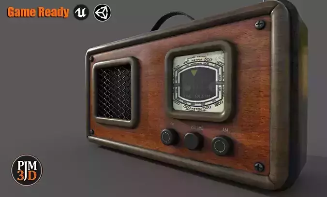 Radio Retro Version 1 Low-poly 3D model