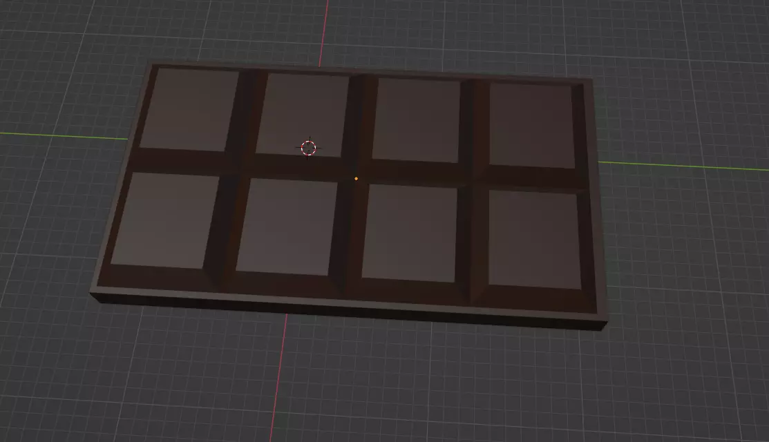 chocolate bar Low-poly 3D model_0