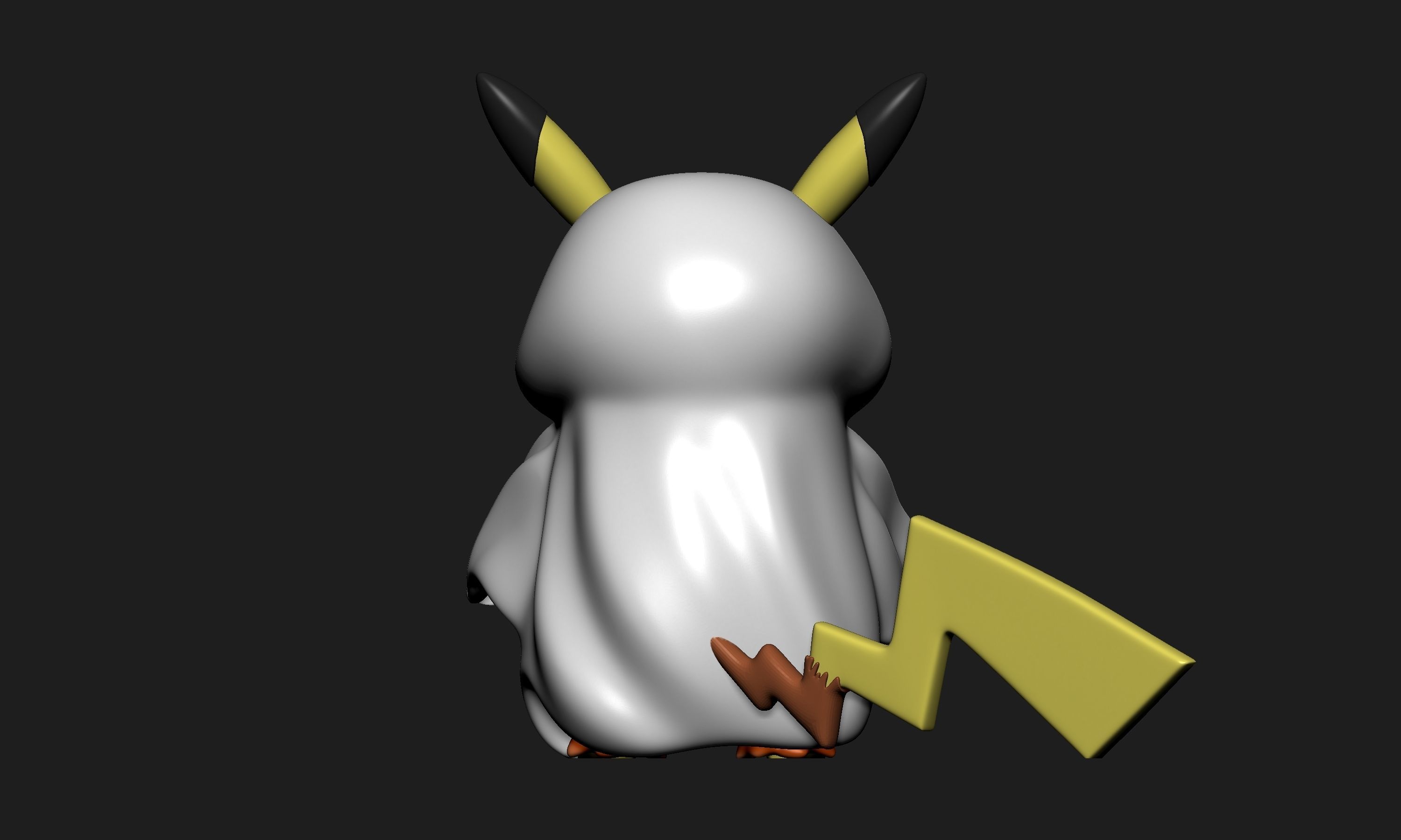Pokemon - Pikachu Ghost Halloween 3D print model_5