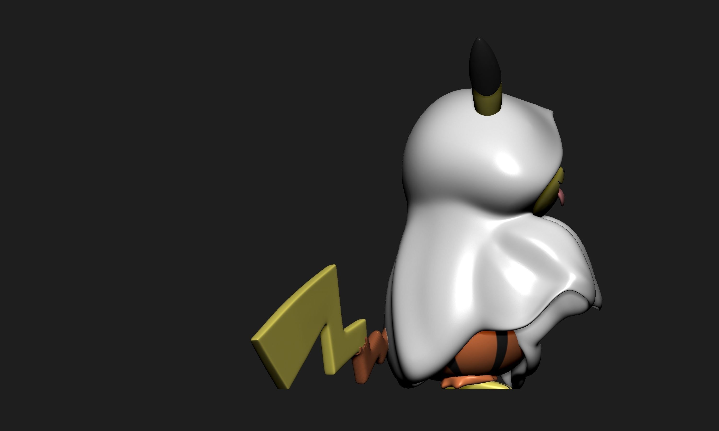 Pokemon - Pikachu Ghost Halloween 3D print model_8