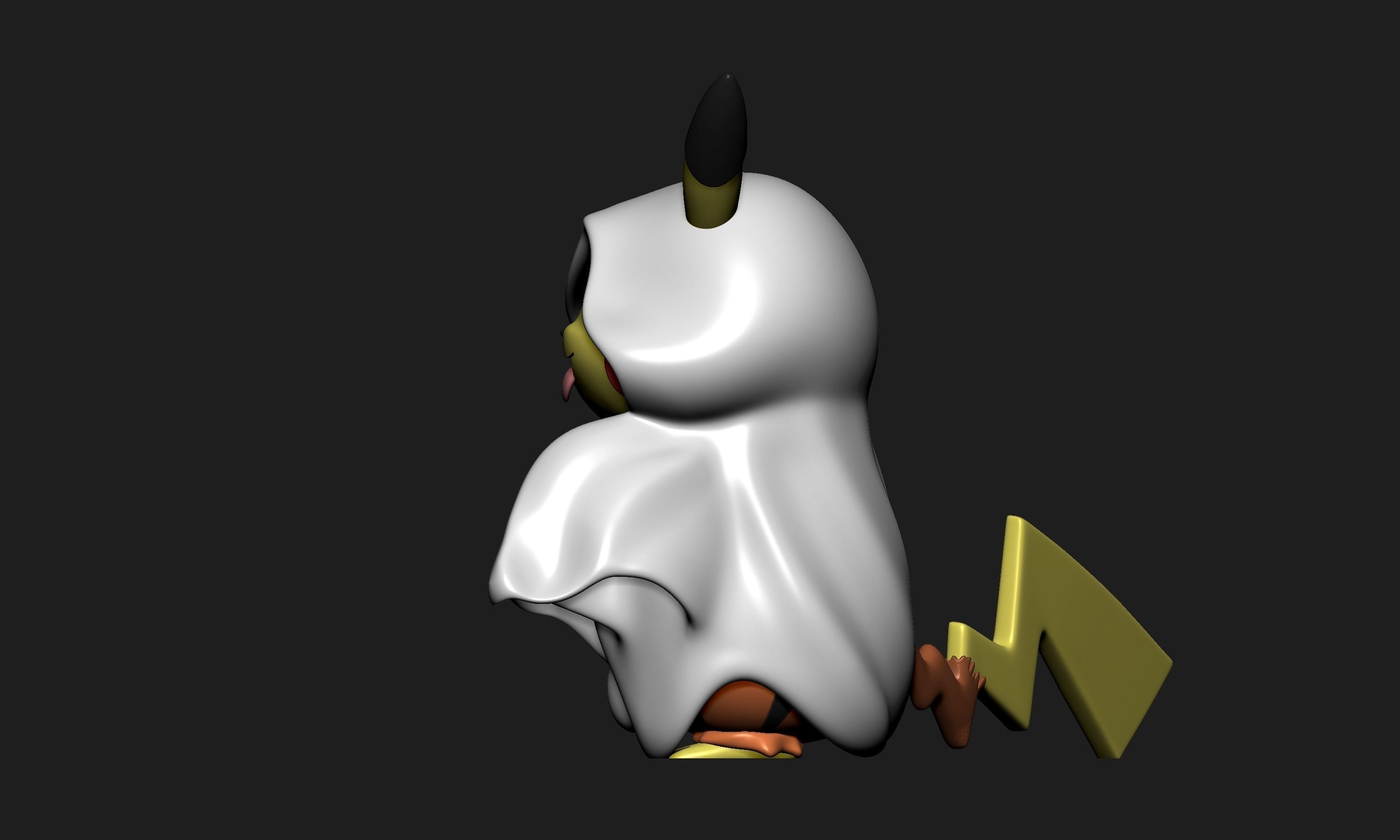 Pokemon - Pikachu Ghost Halloween 3D print model_4