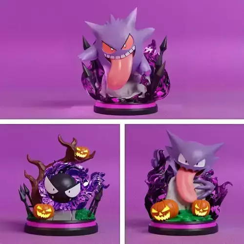 Pokemon - Gastly Haunter and Gengar Figure 3D print model