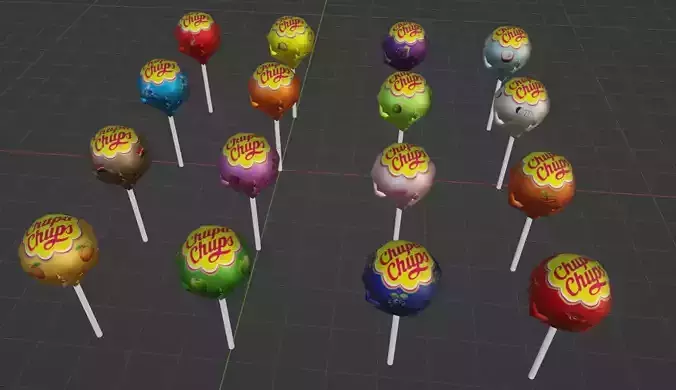 Lollies from our childhood Low-poly 3D model