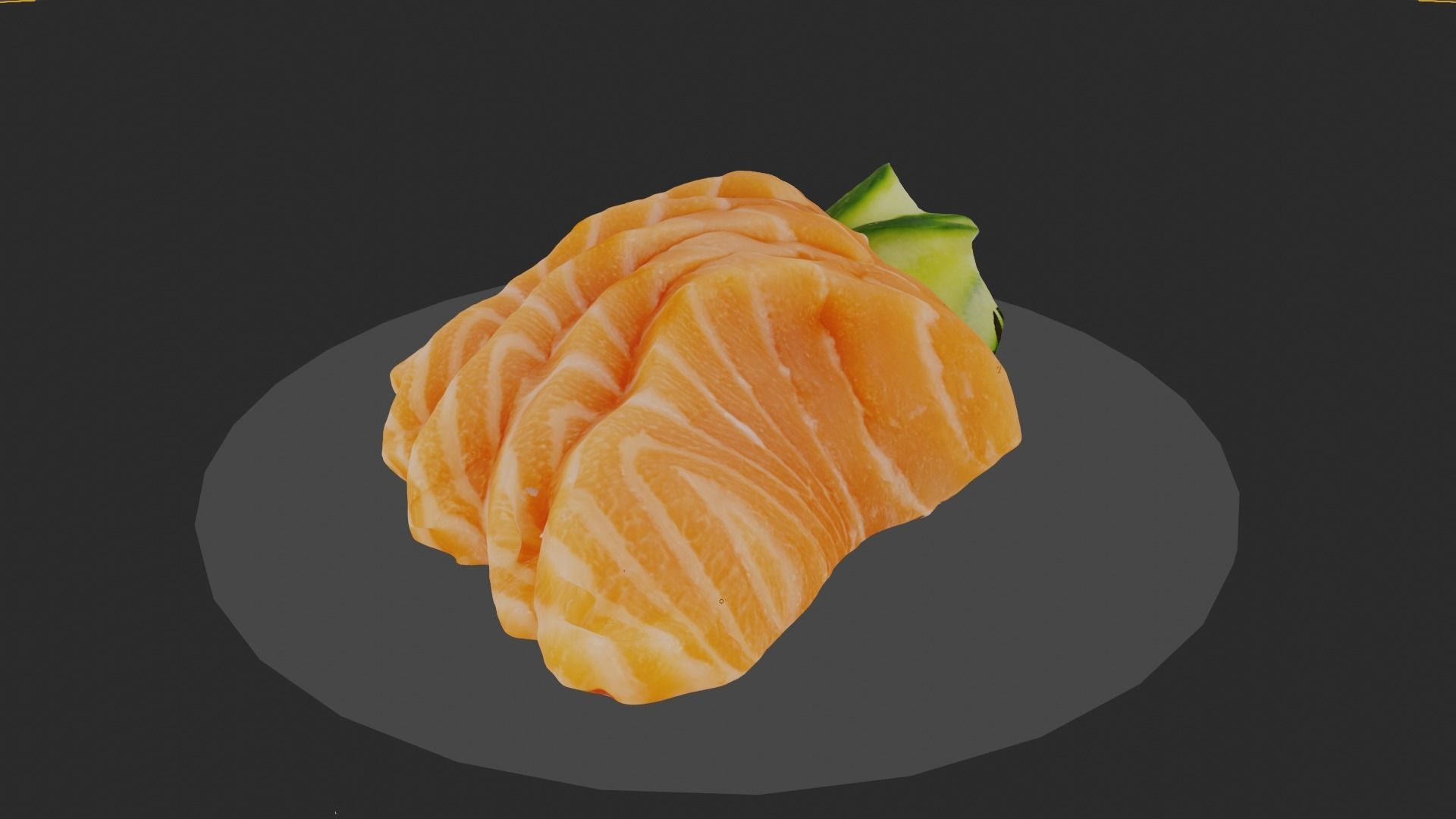 Sashimi realistic 3d model salmon Low-poly 3D model_2