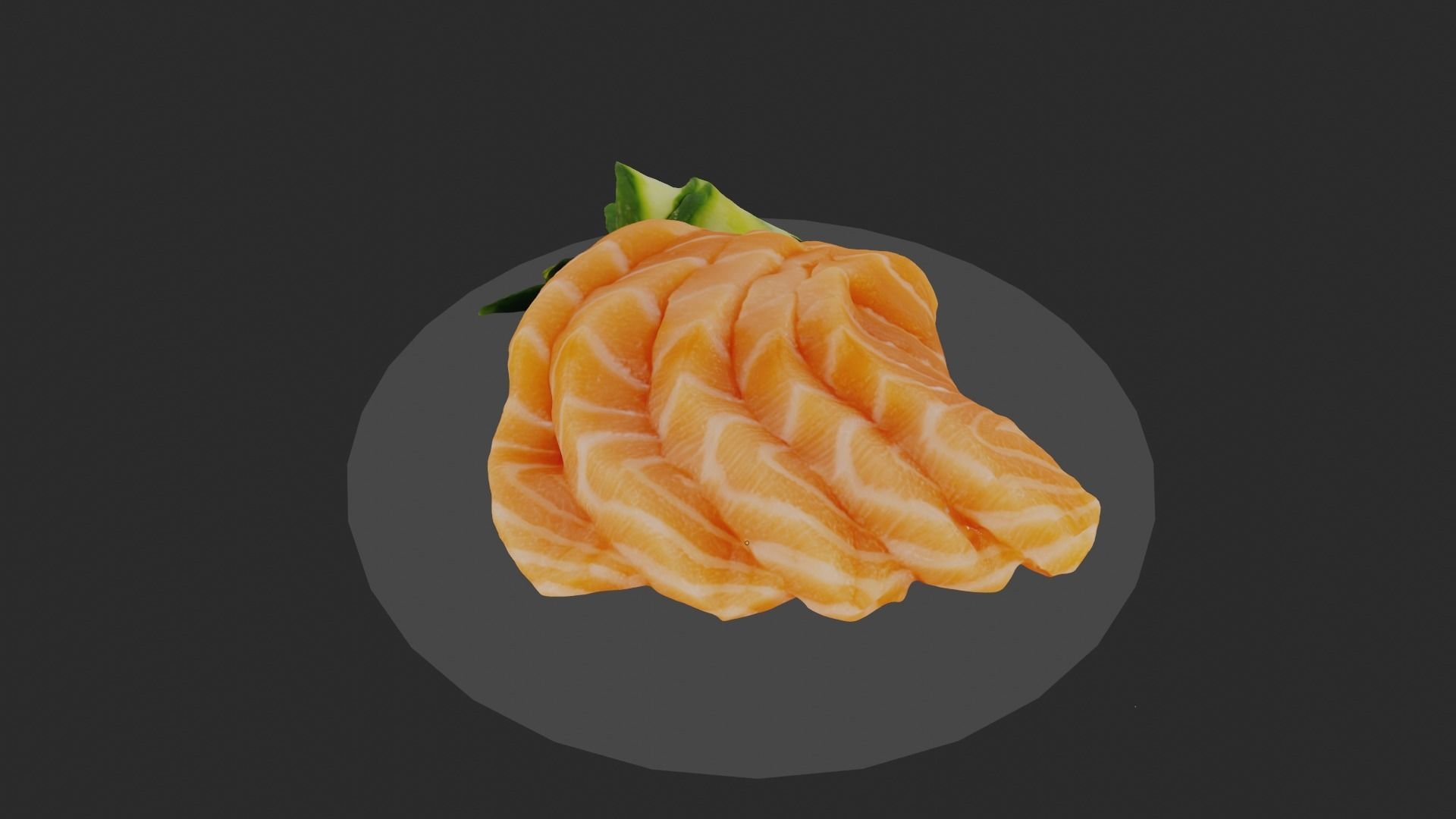 Sashimi realistic 3d model salmon Low-poly 3D model_3