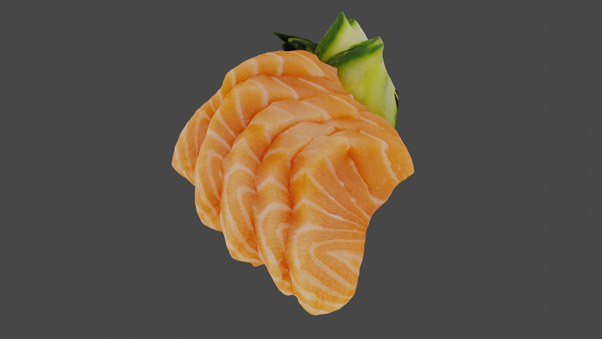 Sashimi realistic 3d model salmon Low-poly 3D model_1