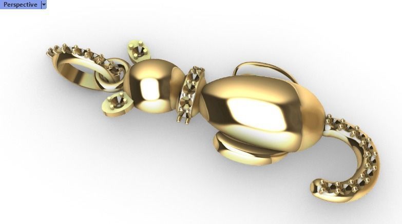 Vintage Diamond Cat Pendant Necklace Jewelry 3D print model_29