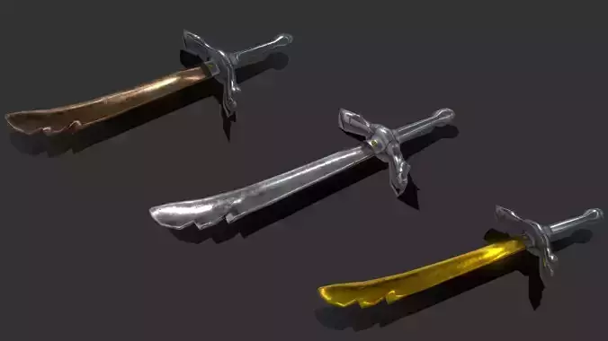 Saw Bronze Silver and Gold Swords