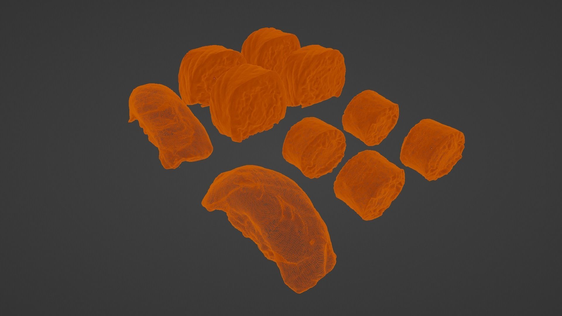 Salmon mix sushi realistic rolls Low-poly 3D model_9