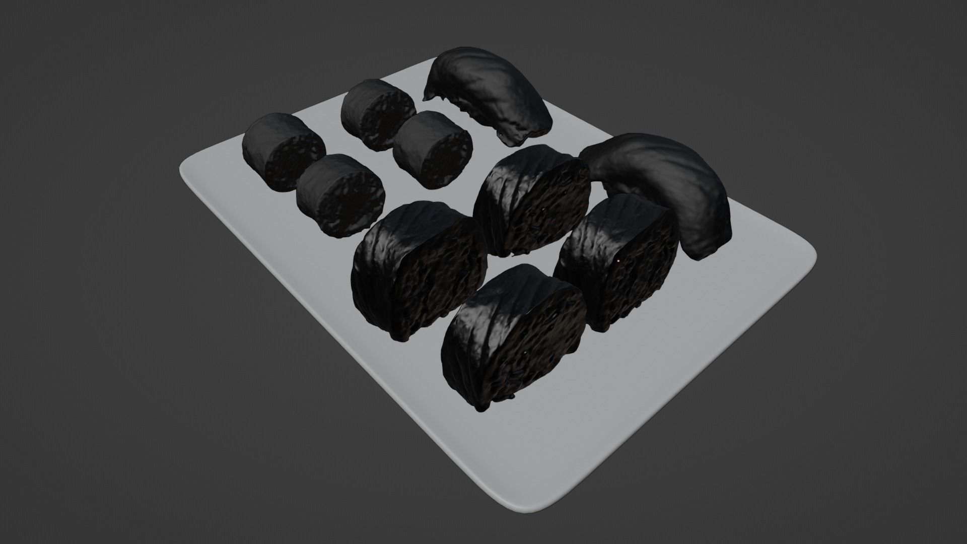 Salmon mix sushi realistic rolls Low-poly 3D model_7