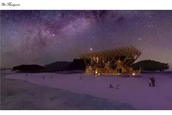 THE MANGROVE - COMPLEX NETWORK OF STRUCTURAL ELEMENTS - REVIT  3D model