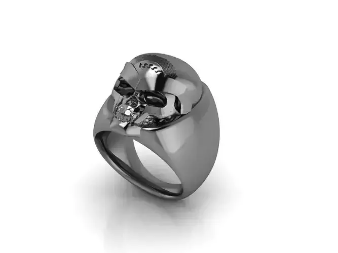 Ring Masonic Skull Freemasons Ring STL 3D print model