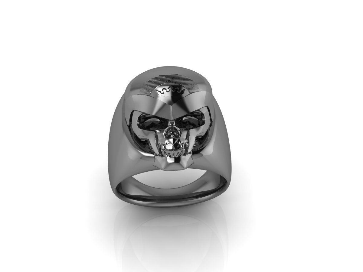 Ring Masonic Skull Freemasons Ring STL 3D print model_1