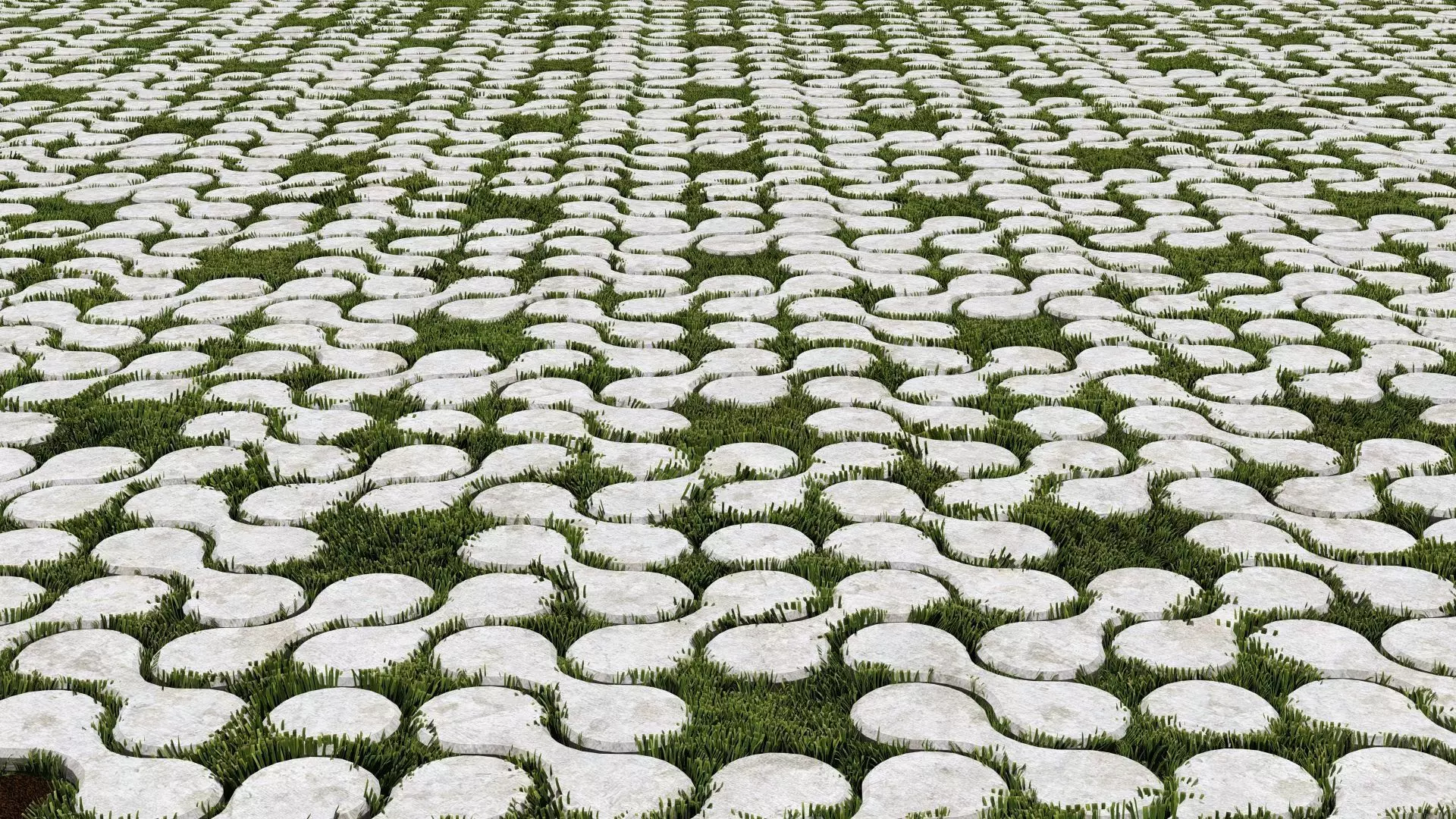 Circular Interlocked Grass Paver 3D model