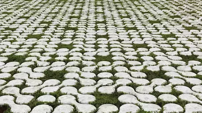 Circular Interlocked Grass Paver 3D model