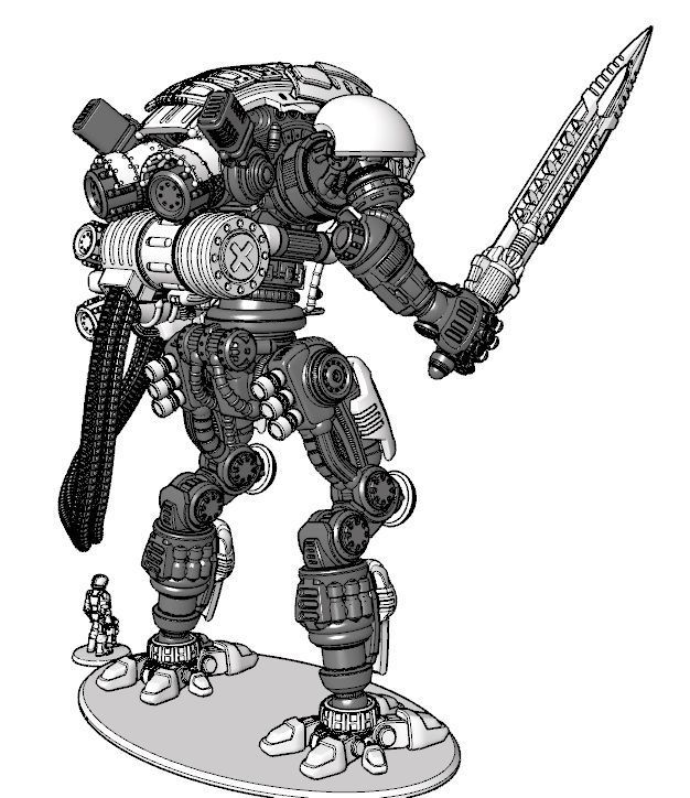 Project Cervantes-28mm Conquistador Main Battle Mecha 3D print model_22