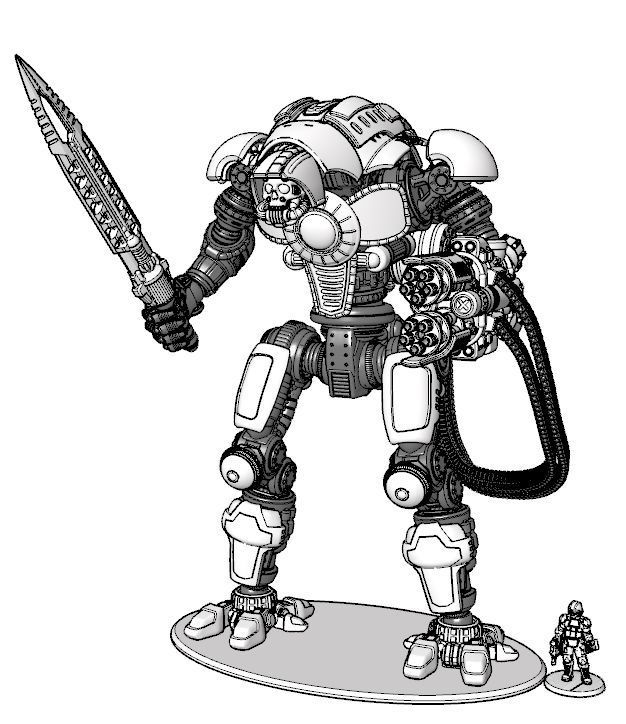 Project Cervantes-28mm Conquistador Main Battle Mecha 3D print model_11