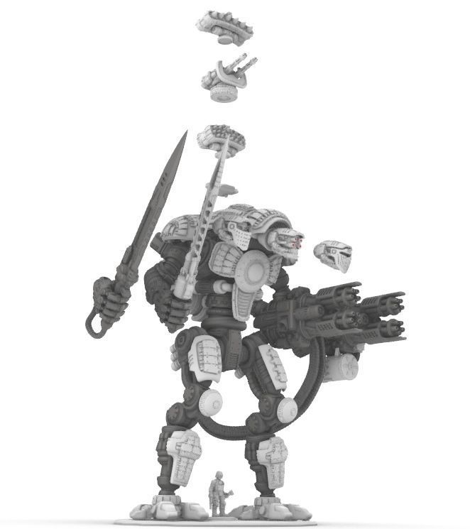 Project Cervantes-28mm Conquistador Main Battle Mecha 3D print model_3