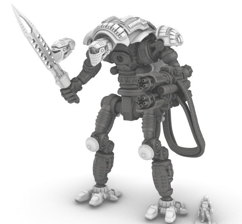 Project Cervantes-28mm Conquistador Main Battle Mecha 3D print model_17