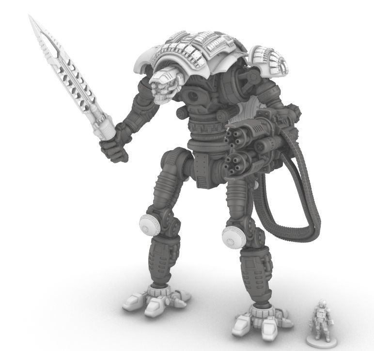 Project Cervantes-28mm Conquistador Main Battle Mecha 3D print model_13