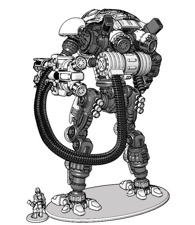 Project Cervantes-28mm Conquistador Main Battle Mecha 3D print model_21