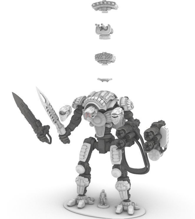 Project Cervantes-28mm Conquistador Main Battle Mecha 3D print model_1