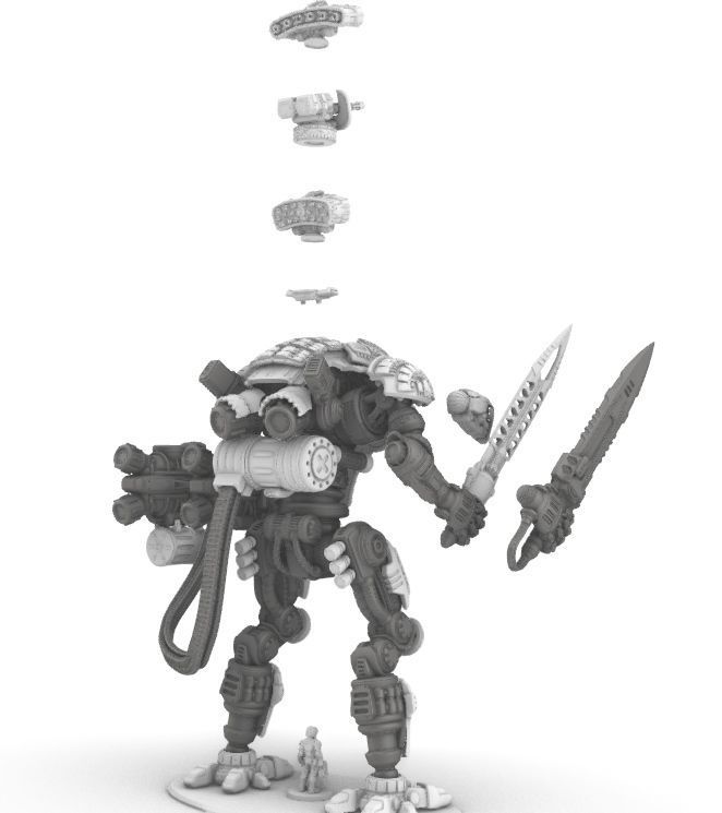 Project Cervantes-28mm Conquistador Main Battle Mecha 3D print model_4