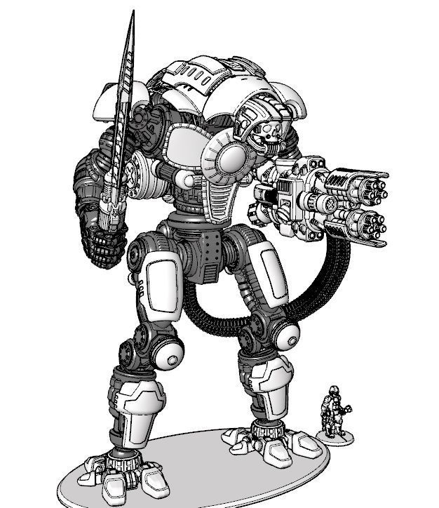 Project Cervantes-28mm Conquistador Main Battle Mecha 3D print model_23