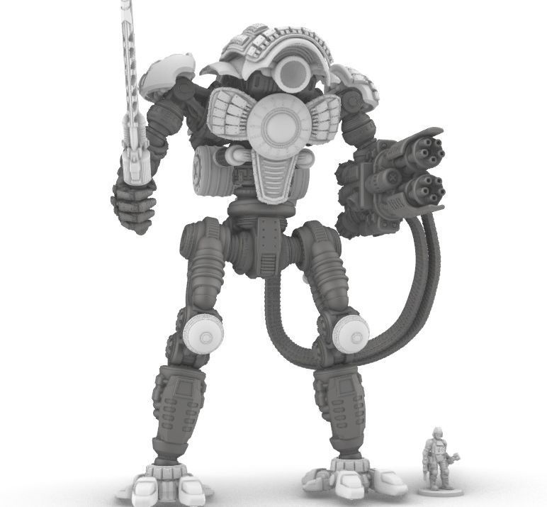 Project Cervantes-28mm Conquistador Main Battle Mecha 3D print model_20