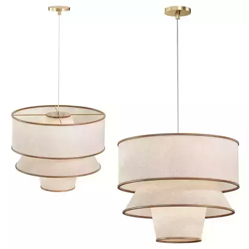 BRUNA WALNUT WOOD AND LINEN PENDANT LIGHT