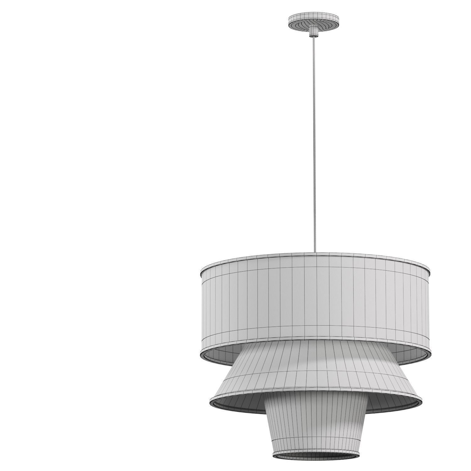 BRUNA WALNUT WOOD AND LINEN PENDANT LIGHT 3D model_6