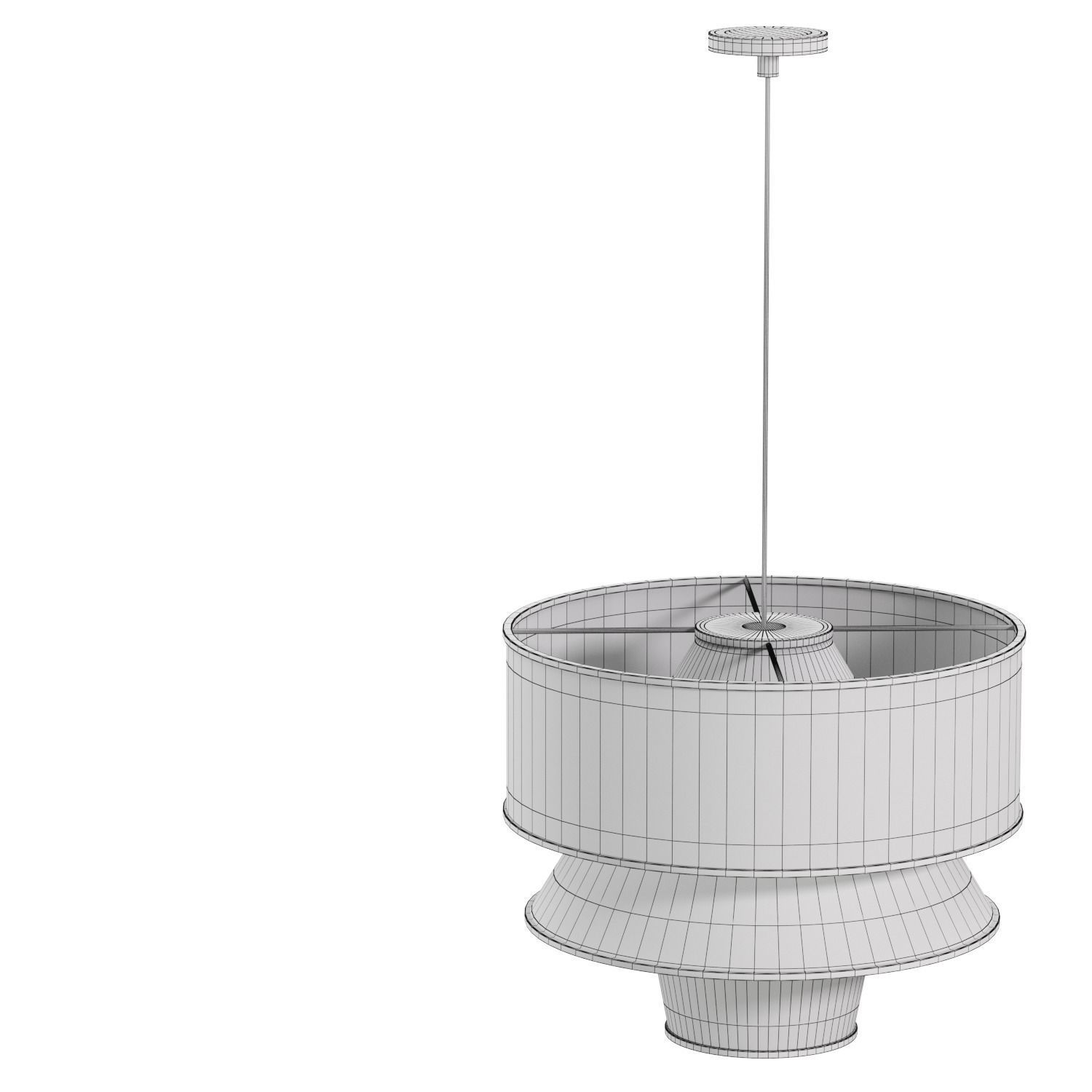 BRUNA WALNUT WOOD AND LINEN PENDANT LIGHT 3D model_7