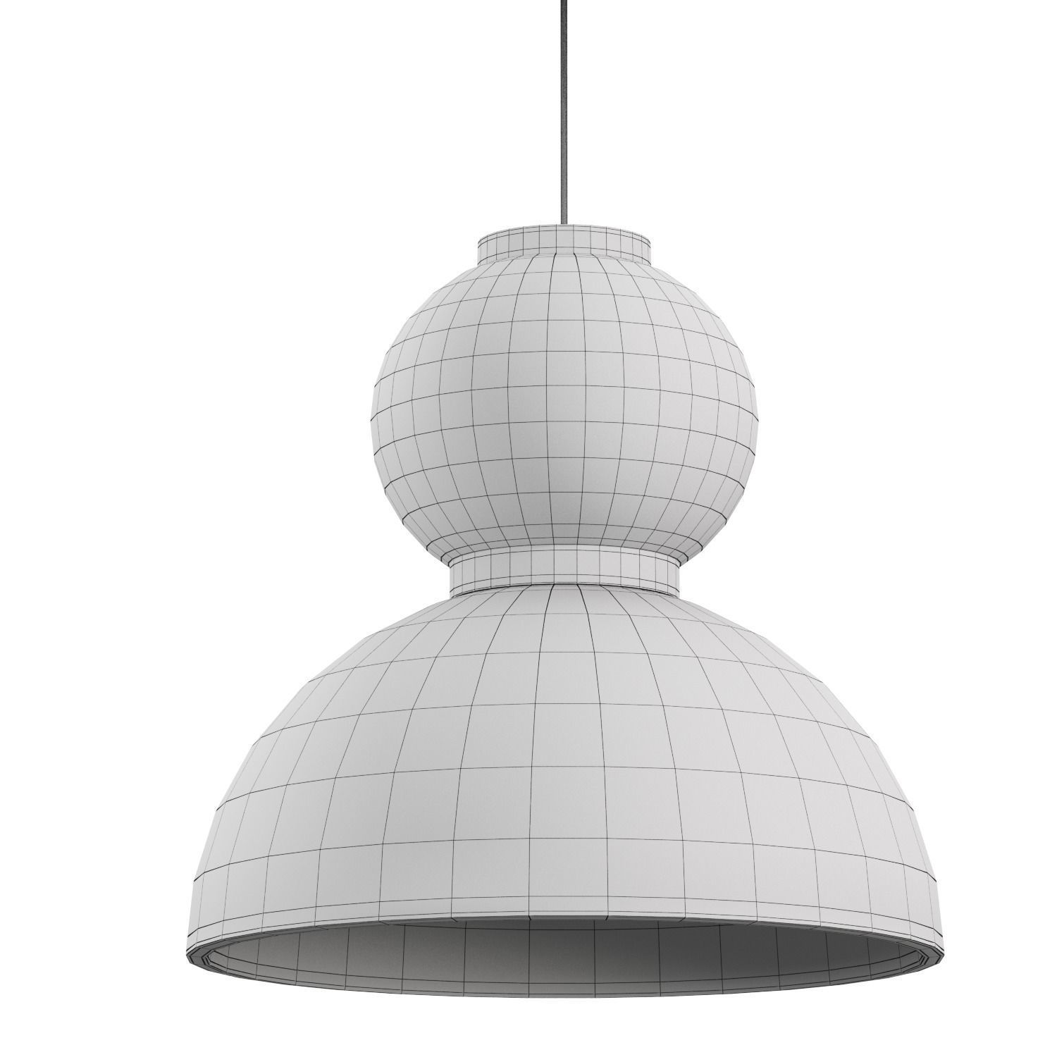 Nordic Minimalist Art Design Wabi Sabi Lantern LED Pendant Light 3D model_4