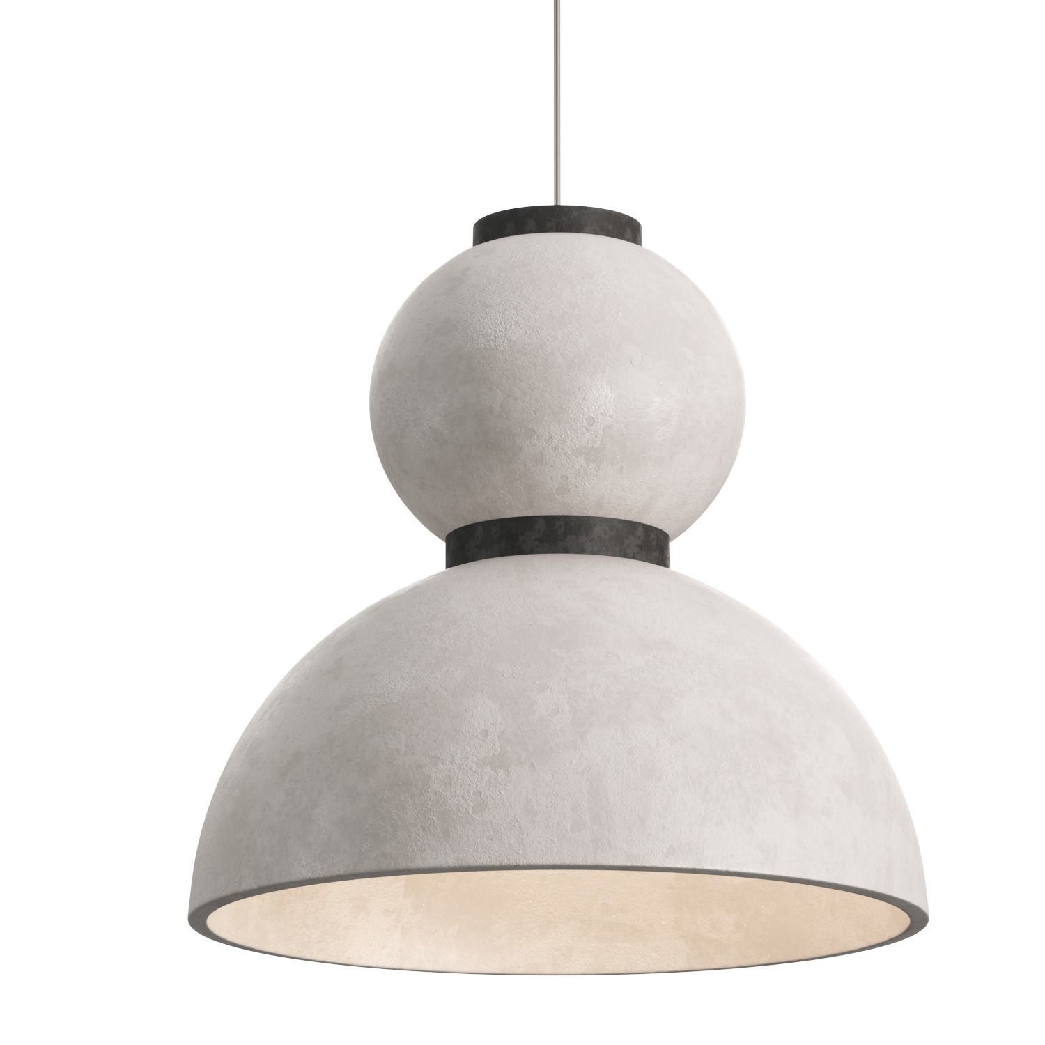 Nordic Minimalist Art Design Wabi Sabi Lantern LED Pendant Light 3D model_5