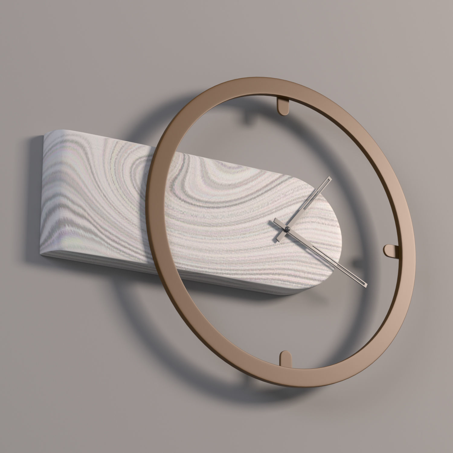 Wooden Wall Clock 3D model_6