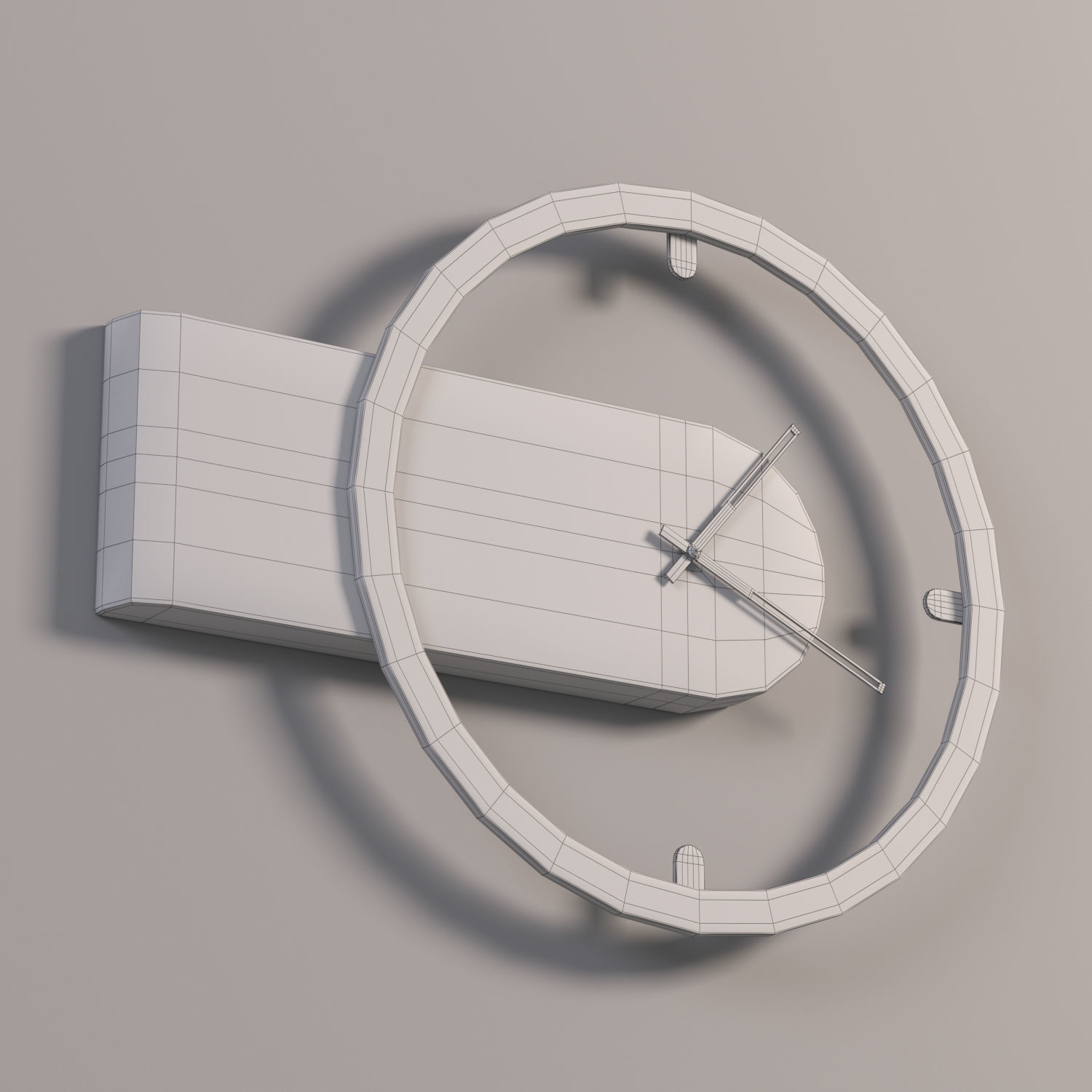 Wooden Wall Clock 3D model_7