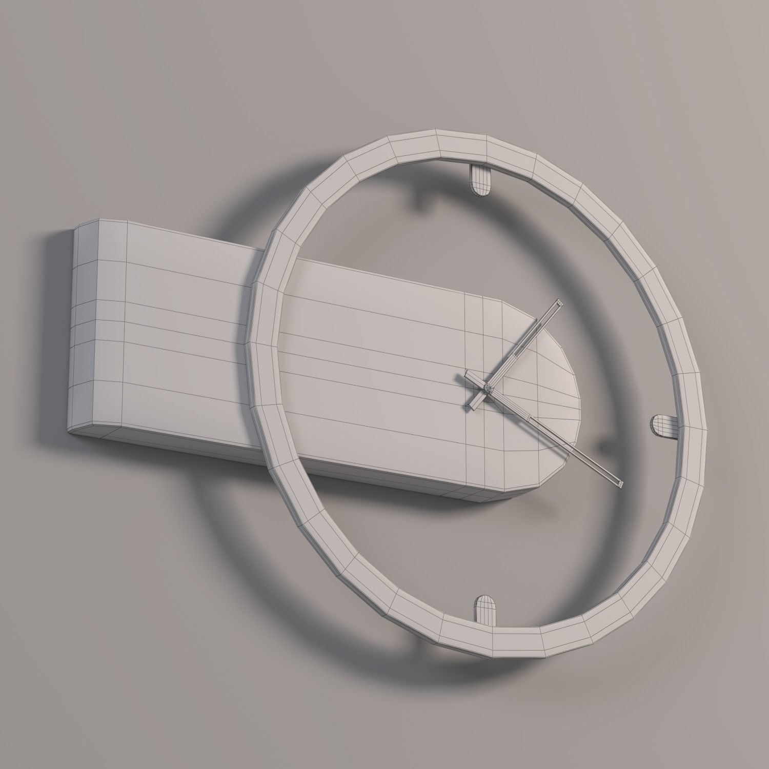 Wooden Wall Clock 3D model_3