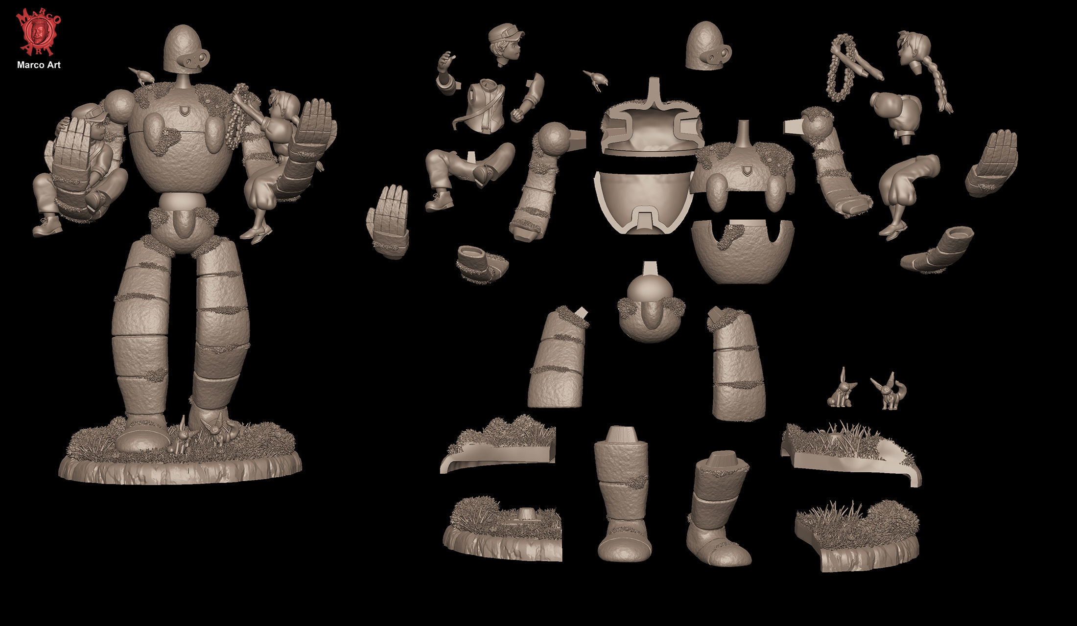 LAPUTA- Castle in the Sky  stl  3d file 3D print model_7