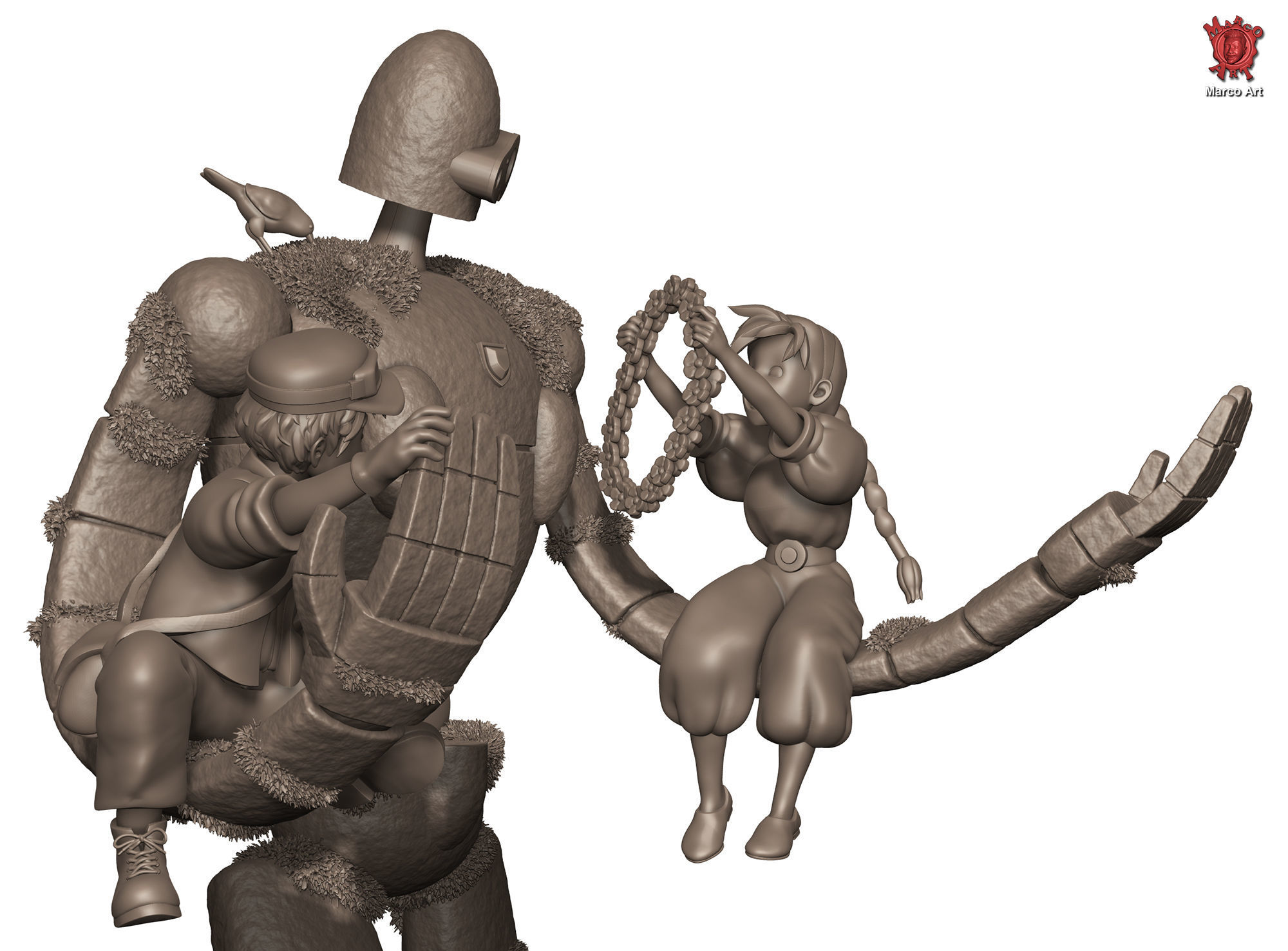 LAPUTA- Castle in the Sky  stl  3d file 3D print model_4