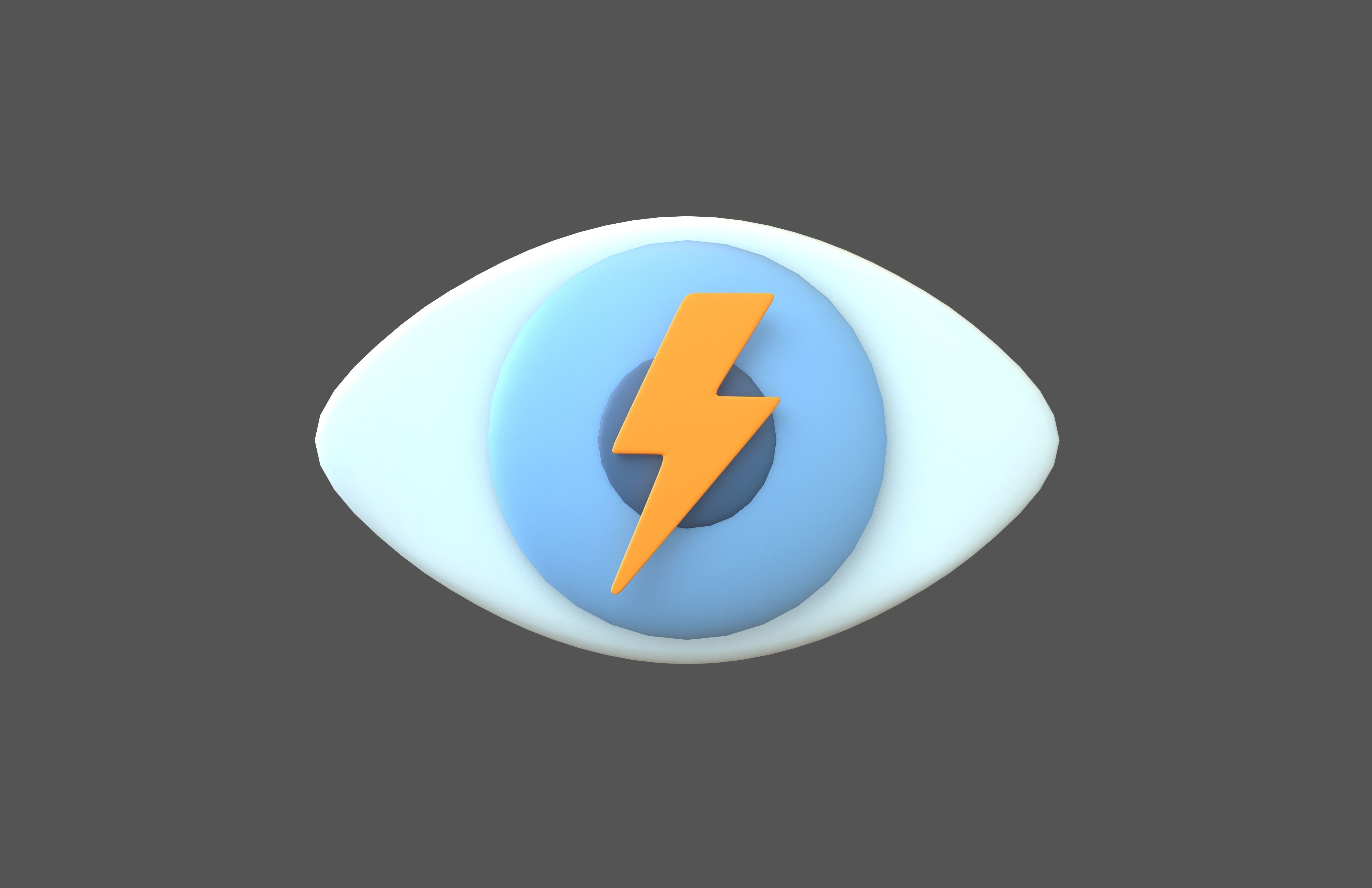 Eyes Symbol with Lighting v1 001 Low-poly 3D model_2