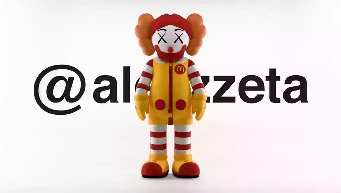 Kaws Ronald McDonald Textured 3D model